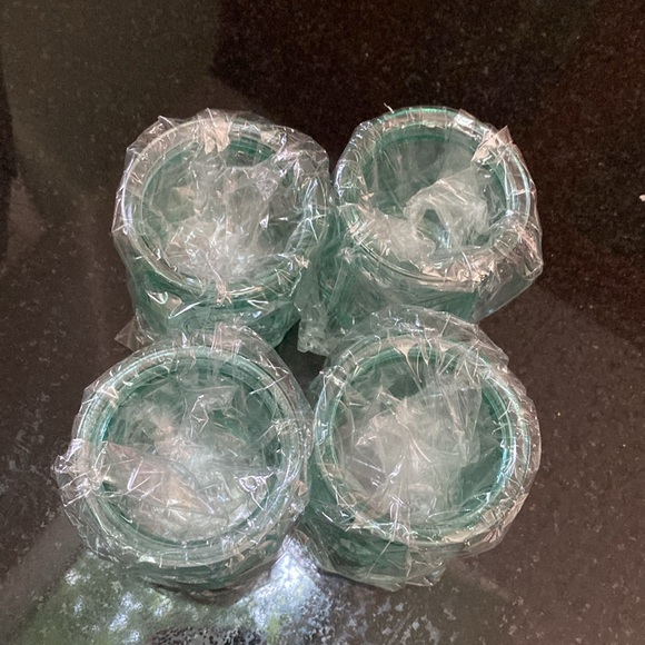 4 Mini Glass Jars 3”H X 2.25"W NWOT ⚜️ design - votive holders - Picture 2 of 11